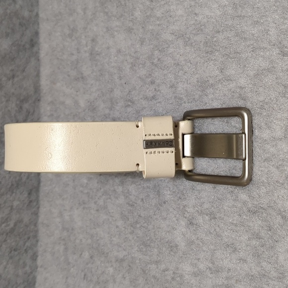 Calvin Klein Cream Leather Belt  women's Size 38 - Picture 2 of 9